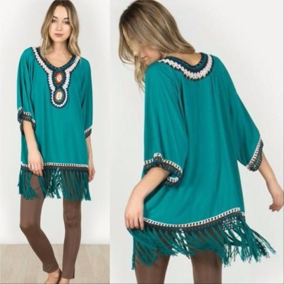MODA ME COUTURE Tops - ZIGGY Teal Tunic Top